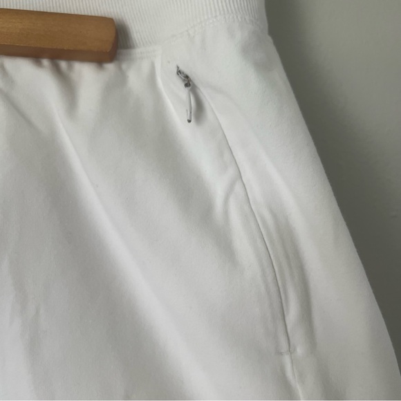 T by Talbots short mini skirt skort with zip pockets side slit white L - Picture 5 of 13